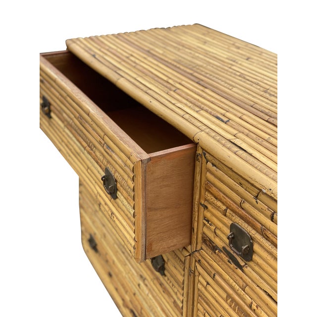1970s 1970s Bamboo and Brass Campaign Dresser For Sale - Image 5 of 5