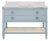Matthew Izzo Home Cutler 48" Light Blue Matte Lacquer Single Sink, Two Drawer Bath Vanity With Open Can Shelf and Brass Drawer Pulls For Sale