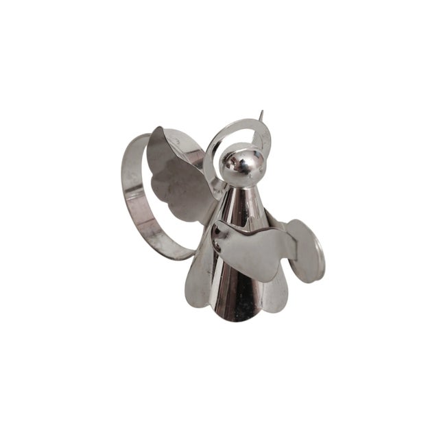 Traditional 1980’s Silver Plated Angel Napkin Rings - Set of 12 For Sale - Image 3 of 7