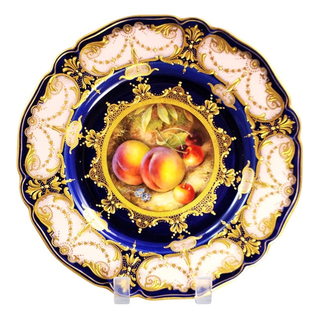 Fruit Cabinet Plate by R. Sebright for Royal Worcester / Maple London, 1921 For Sale