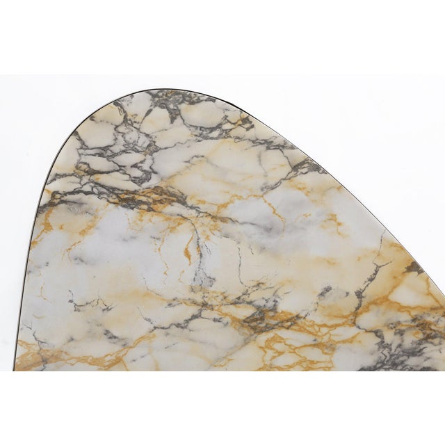 Mid-Century Modern Mid-Century Modern Tripod Coffee Table with Marble Print Top, 1960s For Sale - Image 3 of 11