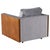 Mid-Century Modern Restored 1970s Milo Baughman Style Gray Cube Chair With Wood Sides For Sale - Image 3 of 11