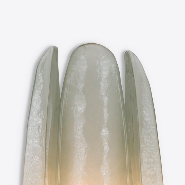 Mid-Century Modern Dahlia Sea Glass Wall Light from Pure White Lines For Sale - Image 3 of 9
