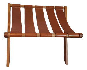 Stool in Leather and Wood, 1970s
