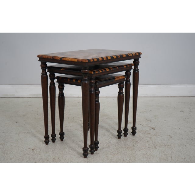 Age: C.2010 Details: Nice Turned Legs Tessellated Marble Overlay Top Condition: Excellent Original Finish & Condition...