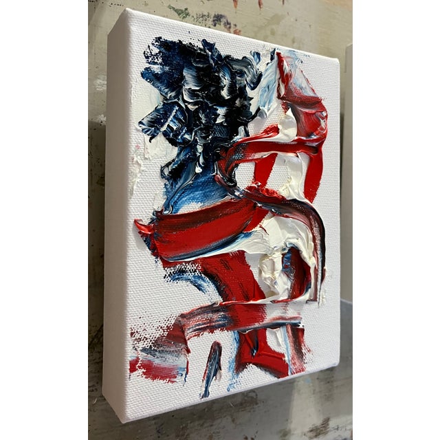 2020s Red, White and Blue, Abstract, Oil Painting on Canvas, by Van Ness For Sale - Image 5 of 6