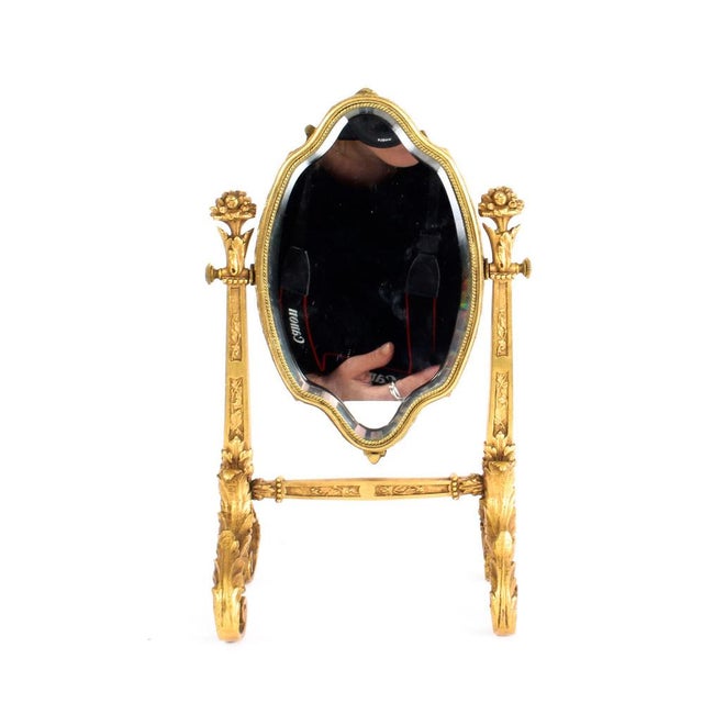 19th Century French Ormolu & Limoges Enamel Table Mirror by F. Bienvue For Sale - Image 6 of 12