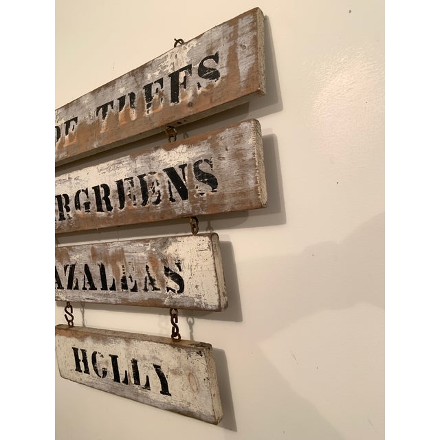 American Vintage Wood Double-Sided Nursery Farm Sign For Sale - Image 3 of 3
