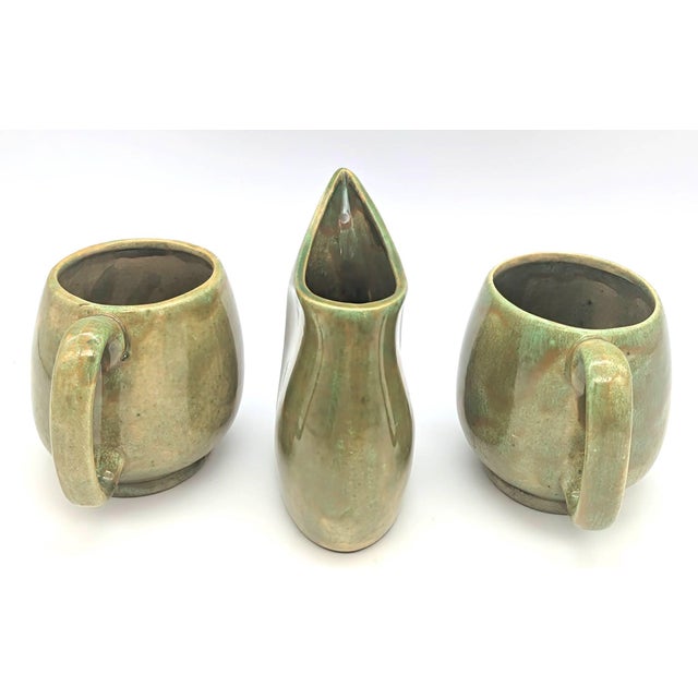 1960s 1960s Studio Pottery Coffee Mugs and Creamer, Set of 3 Pieces For Sale - Image 5 of 9