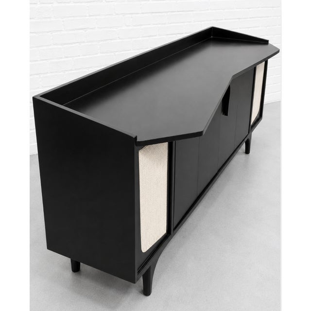 1960s Extra Long Black Mid Century Modern Credenza | Custom Sideboard in the Style of Gio Ponti, C. 1960's For Sale - Image 5 of 15