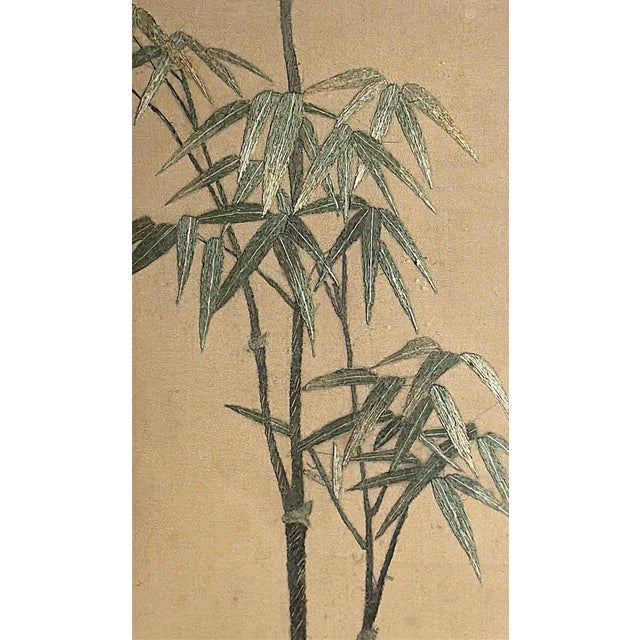 Antique Chinese Silk Embroidery Panel With Peacocks, Peonies, and Bamboo For Sale - Image 14 of 18