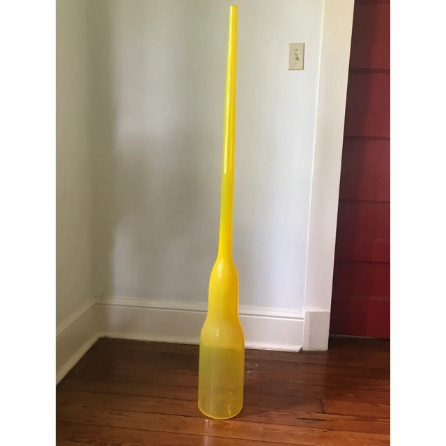 Late 20th Century Yellow Modernist Art Glass Floor Vase For Sale In Cincinnati - Image 6 of 10