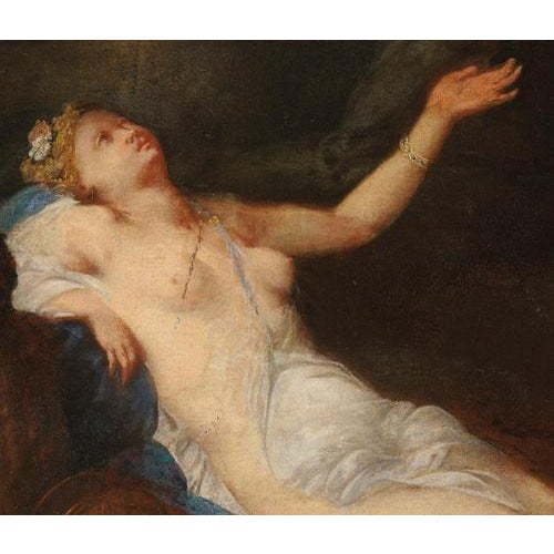 Bartoloemo Guidobono, Bacchanal with Maenads, Satyrs and Nymphs, 17th Century, Oil on Canvas For Sale - Image 3 of 9