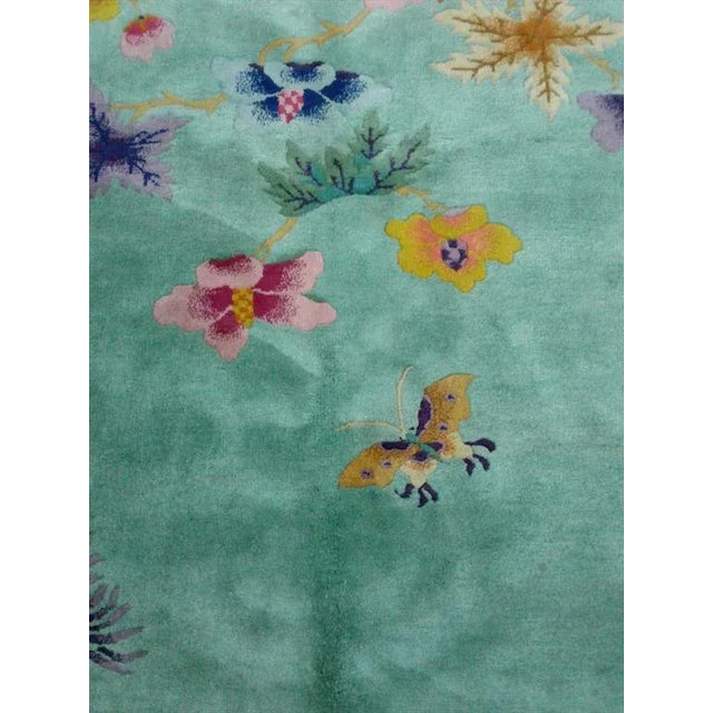 1910s Early 20th Century Antique Chinese Art Deco Rug - 9′1″ × 11′8″ For Sale - Image 5 of 7