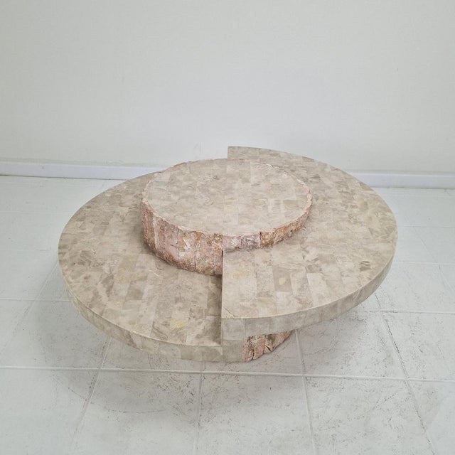 Round Fossil Stone Coffee Table from Magnussen Ponte, 1980s For Sale - Image 6 of 16