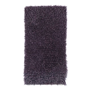 Vintage Swedish Rya Runner in Solid Purple and Ivory Tones - Rug & Kilim For Sale