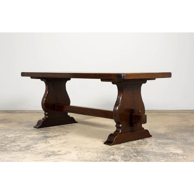 French Provincial 19th Century French Provincial Walnut Dining Table With Trestle Base For Sale - Image 3 of 18