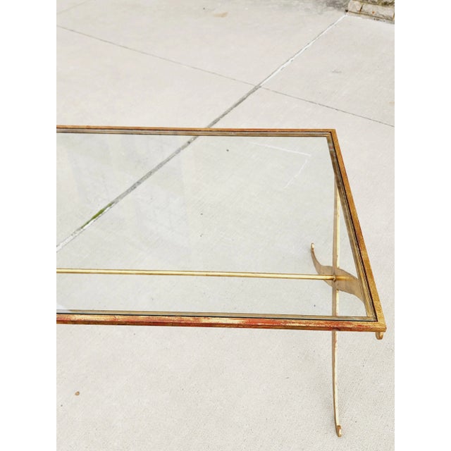 Gold World Away Klismos Metal Gold Leaf Coffee Table For Sale - Image 8 of 10