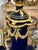 Grand Sevres-Style Midnight Blue Porcelain Vase on Pedestal With Gold Leaf & Bronze Details For Sale - Image 10 of 10