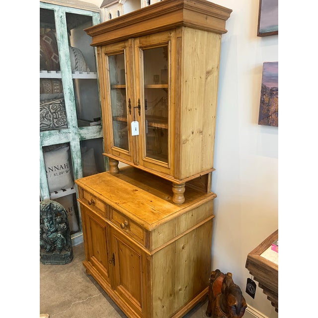 Antique 19th C Pine Step Back Breakfront | Chairish