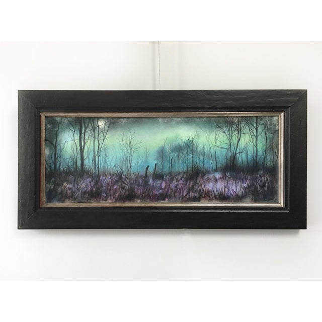 In "Aurora," a serene landscape unfolds, characterized by a misty ambiance that envelops the bare trees and hints of...