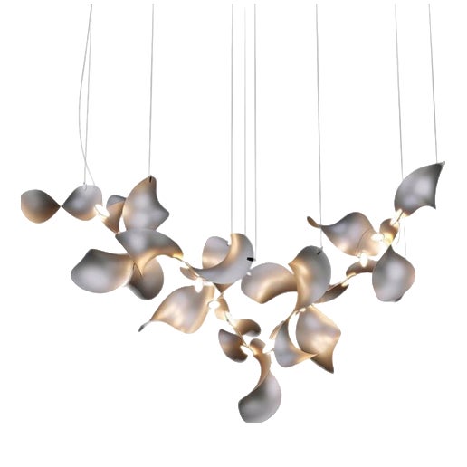 Dune 20 Cluster Chandelier in Silver Anodized Aluminum by Moss Objects For Sale
