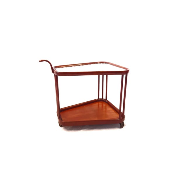 Cassina Vintage Italian Serving Trolley Attributed to Cesare Lacca for Cassina For Sale - Image 4 of 9