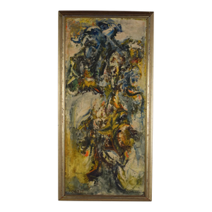 Joachim Probst Abstract Oil on Board, Signed 1956