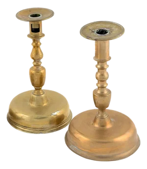 18th Century Dutch Brass Candlesticks - A Set of 2