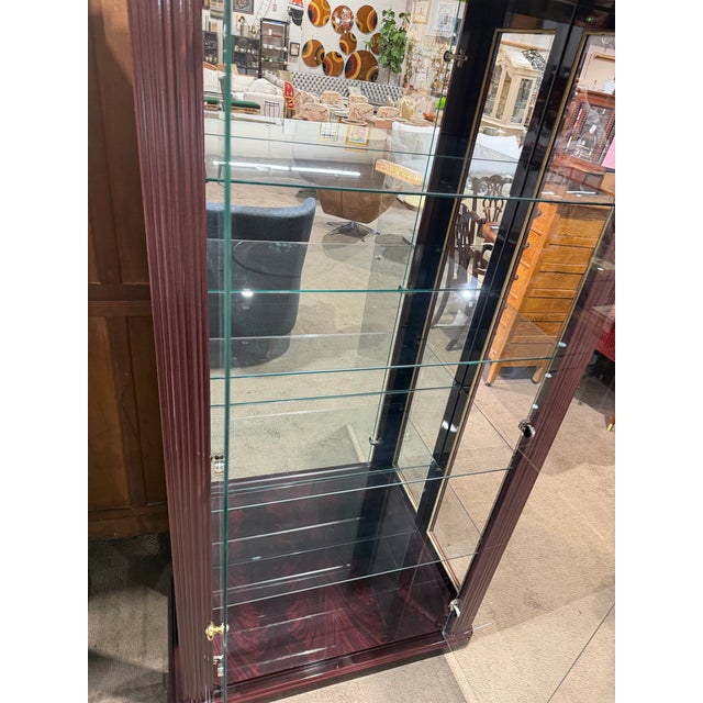 Howard Miller Two Door Curio Cabinet Attributed to Howard Miller For Sale - Image 4 of 5