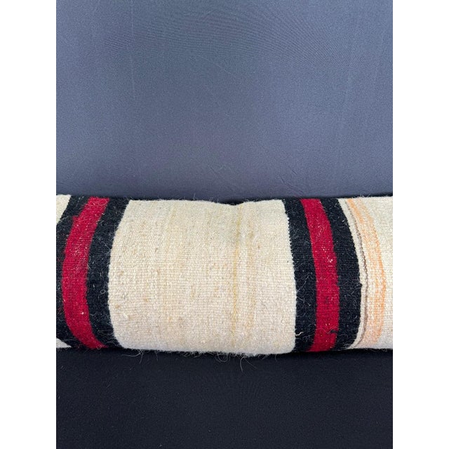 Contemporary Turkish Hemp Pillow Cushion Natural Beige Black Cushion Cover 12x46 For Sale - Image 3 of 4