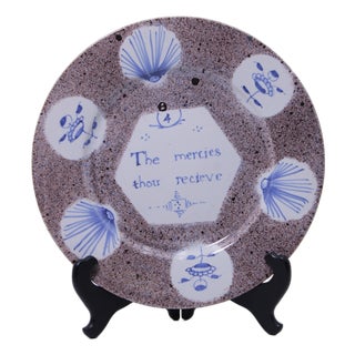 Ceramic Hand Crafted English Grace Plate For Sale