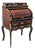 French Roll Top Secretary Desk With Marquetry Inlay & Bronze Accents For Sale