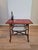 Victorian 19th Century Victorian Era Chinoiserie Japonism Bamboo Burgundy Red Ceramic Tiled Tray Table For Sale - Image 3 of 17