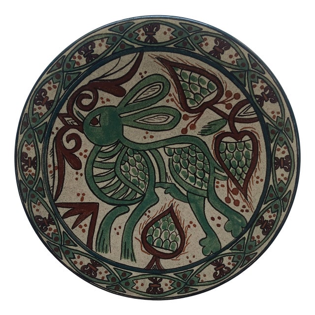 Wall Ceramic Plate in Gothic Style from Paterna Maiolica d'Art, 1970s For Sale