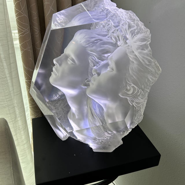 Transparent Rare Michael Wilkinson “Imagine” Signed Acrylic Optical Sculpture — Edition 138/500 For Sale - Image 8 of 11