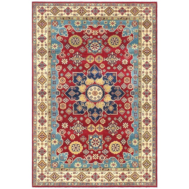 Rustic Kazak Red/Beige Wool Rug - 5'10''x8'9'' For Sale - Image 10 of 10