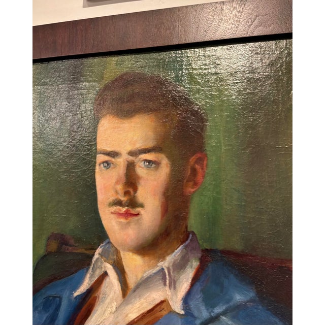 1920s Portrait of e.r.s. Man With a Mustache by Justi Pardi For Sale - Image 5 of 6