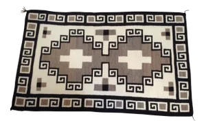 1950s Vintage Navajo Style Two Grey Hills Textile