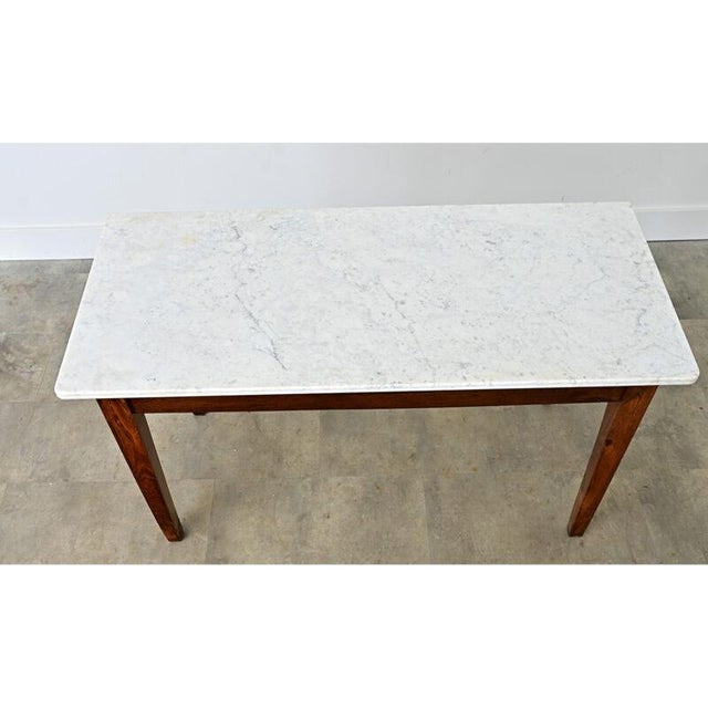 French 19th Century Oak & White Marble Console For Sale - Image 13 of 15