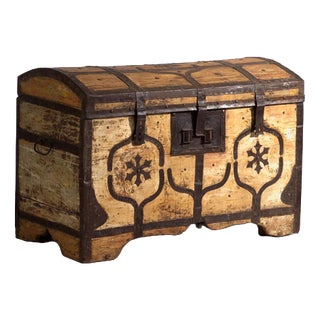 Antique Iron-Bound Chest in Pine, Central Europe, 1780 For Sale