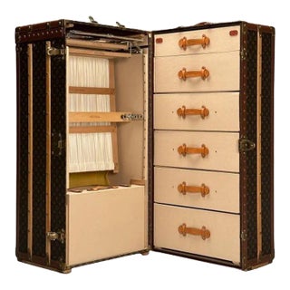 1990s Louis Vuitton, Steamer Trunk, Monogram Canvas, Leather For Sale