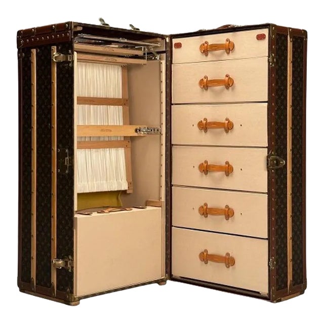 1990s Louis Vuitton, Steamer Trunk, Monogram Canvas, Leather For Sale