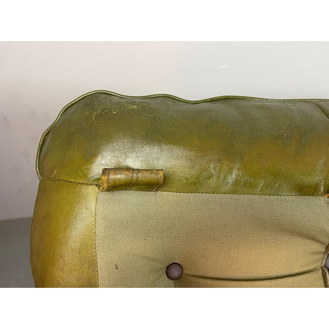 Vintage Scandinavian Two-Seater Ry-Wing Lounge Sofa in Olivegreen Leather by Elsa and Nordahl Solheim for Rybo Rykken & Co, 1960s For Sale - Image 18 of 18