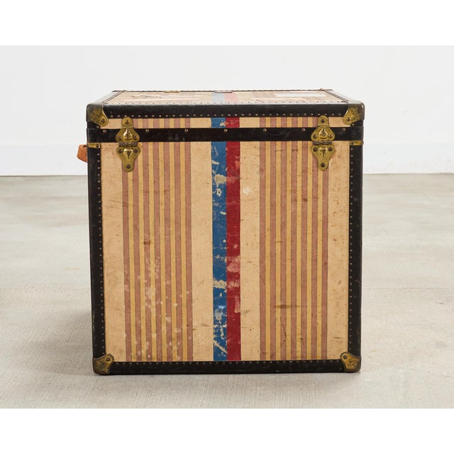 Louis Vuitton Style Steamer Hat Trunk by Crouch & Fitzgerald For Sale - Image 18 of 18