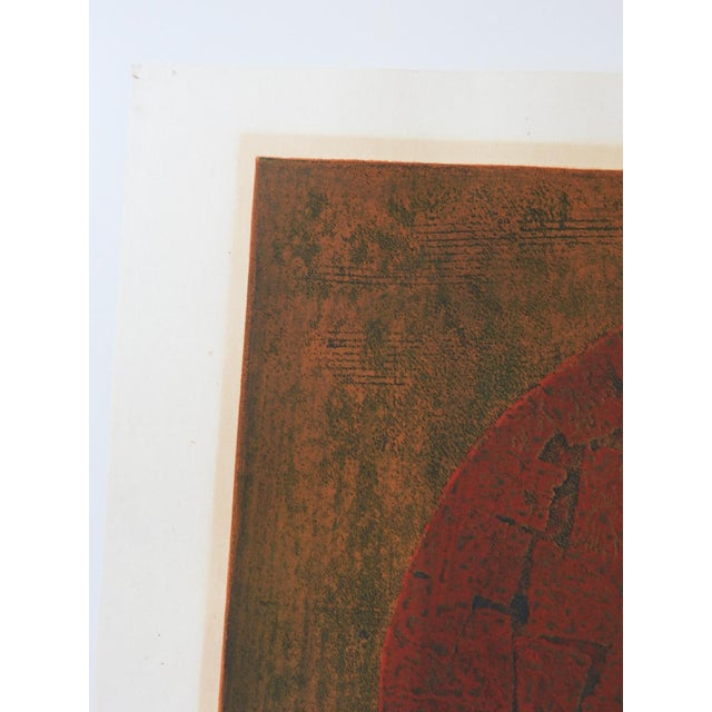1971 Abstract Hand and Bird Woodblock Print For Sale - Image 9 of 10