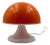 Italian Space Age Mushroom Table Lamp in Orange and White Plastic, 1970s For Sale