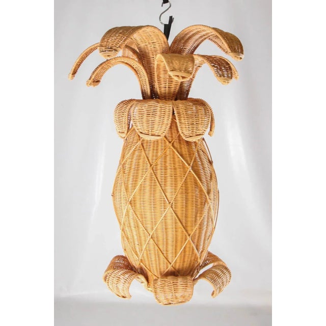 Wicker Pineapple Pendant Light For Sale - Image 10 of 11