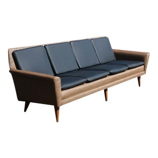 Swedish Dux Leather Sofa by Folke Ohlsson For Sale