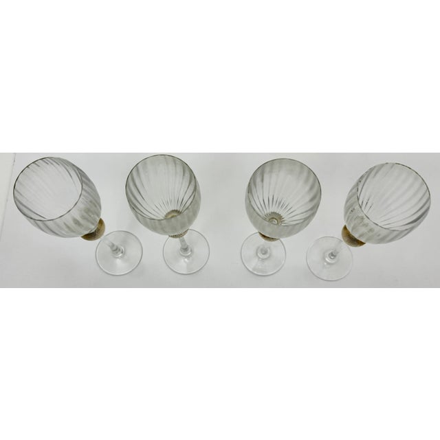 Art Deco Four Vintage All Crystal Manhattan Gold Glass by Union Street 10.25" High For Sale - Image 3 of 4